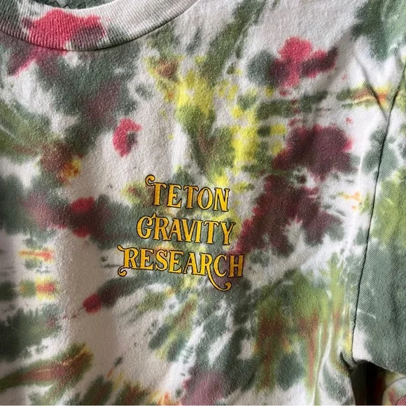 Teton Gravity Research Grateful Dead Tie Dye Long Sleeve Rose Graphic Tee Shirt - Picture 4 of 5
